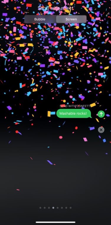 "Mashable rocks!" with confetti effect