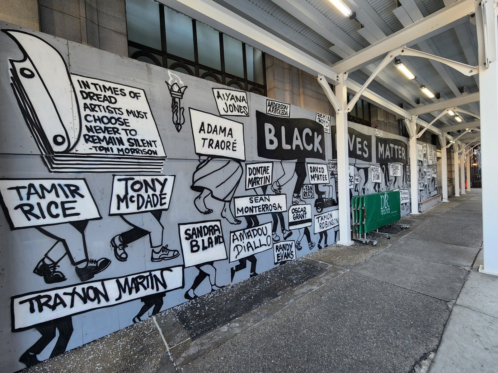 A photo of a Black Lives Matter mural in NYC.